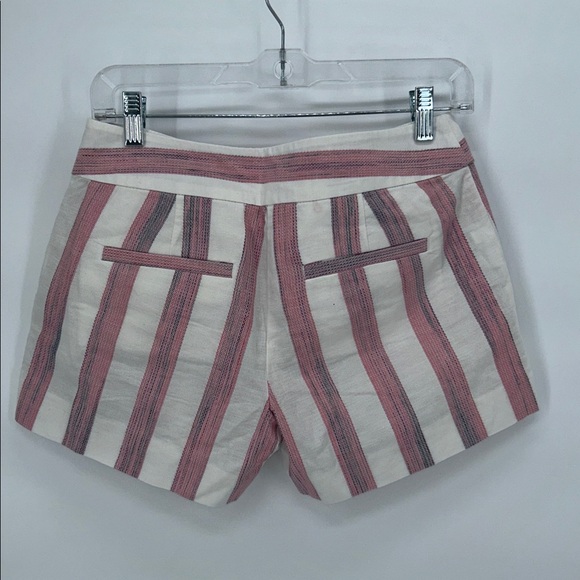 NEW Ann Taylor LOFT 100% Cotton White Pink Wide Stripe Print Shorts Size 00 - Picture 5 of 9